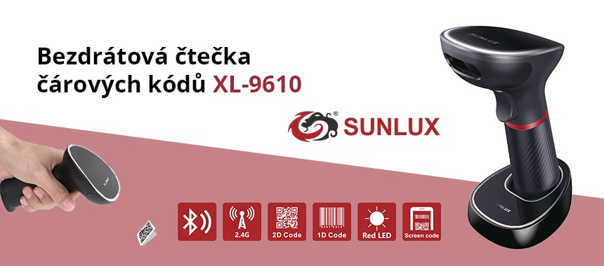 Bezdrátová čtečka čárových kódů Sunlux XL-9610